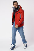 Купить Куртка спортивная мужская с капюшоном красного цвета 3590Kr, фото 4