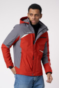 Купить Куртка спортивная мужская с капюшоном красного цвета 3590Kr, фото 8