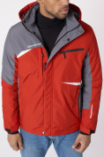 Купить Куртка спортивная мужская с капюшоном красного цвета 3590Kr, фото 9