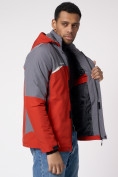 Купить Куртка спортивная мужская с капюшоном красного цвета 3590Kr, фото 13