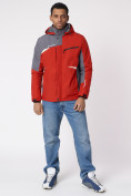 Купить Куртка спортивная мужская с капюшоном красного цвета 3590Kr, фото 2
