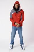 Купить Куртка спортивная мужская с капюшоном красного цвета 3590Kr, фото 3