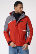 Купить Куртка спортивная мужская с капюшоном красного цвета 3590Kr, фото 7