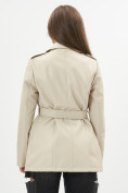 Купить Классическая кожаная куртка женская бежевого цвета 3607B, фото 3