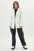Купить Классическая кожаная куртка женская белого цвета 3607Bl, фото 2
