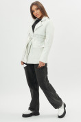 Купить Классическая кожаная куртка женская белого цвета 3607Bl, фото 11