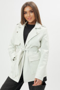 Купить Классическая кожаная куртка женская белого цвета 3607Bl