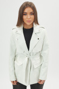 Купить Классическая кожаная куртка женская белого цвета 3607Bl, фото 13
