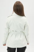 Купить Классическая кожаная куртка женская белого цвета 3607Bl, фото 15