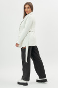 Купить Классическая кожаная куртка женская белого цвета 3607Bl, фото 4