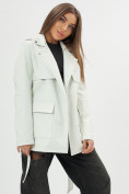 Купить Классическая кожаная куртка женская белого цвета 3607Bl, фото 7
