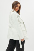 Купить Классическая кожаная куртка женская белого цвета 3607Bl, фото 8