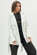 Купить Классическая кожаная куртка женская белого цвета 3607Bl, фото 9