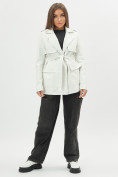 Купить Классическая кожаная куртка женская белого цвета 3607Bl, фото 10