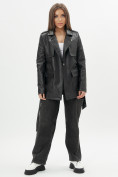 Купить Классическая кожаная куртка женская черного цвета 3607Ch, фото 2