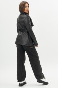 Купить Классическая кожаная куртка женская черного цвета 3607Ch, фото 11