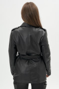 Купить Классическая кожаная куртка женская черного цвета 3607Ch, фото 15