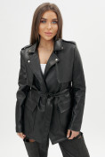 Купить Классическая кожаная куртка женская черного цвета 3607Ch