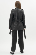 Купить Классическая кожаная куртка женская черного цвета 3607Ch, фото 3
