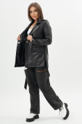Купить Классическая кожаная куртка женская черного цвета 3607Ch, фото 5
