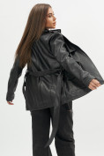 Купить Классическая кожаная куртка женская черного цвета 3607Ch, фото 8