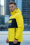 Купить Горнолыжный костюм мужской зимний желтого цвета 370J, фото 4