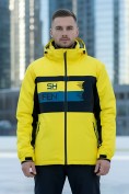 Купить Горнолыжный костюм мужской зимний желтого цвета 370J, фото 3