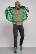 Купить Бомбер плюшевый мужской с капюшоном молодежный бежевого цвета 38135B, фото 11