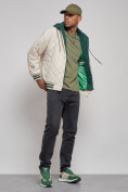 Купить Бомбер плюшевый мужской с капюшоном молодежный бежевого цвета 38135B, фото 12