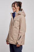 Купить Горнолыжная куртка женская зимняя большого размера бежевого цвета 3936B, фото 2