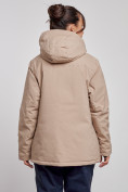Купить Горнолыжная куртка женская зимняя большого размера бежевого цвета 3936B, фото 4