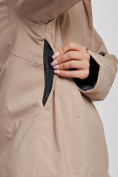 Купить Горнолыжная куртка женская зимняя большого размера бежевого цвета 3936B, фото 7