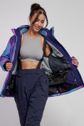 Купить Горнолыжная куртка женская зимняя большого размера фиолетового цвета 3936F, фото 11