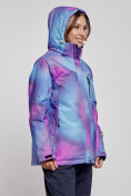 Купить Горнолыжная куртка женская зимняя большого размера фиолетового цвета 3936F, фото 5