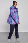 Купить Горнолыжная куртка женская зимняя большого размера фиолетового цвета 3936F, фото 9