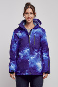 Купить Горнолыжная куртка женская зимняя большого размера синего цвета 3936S