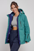 Купить Горнолыжная куртка женская зимняя большого размера зеленого цвета 3936Z, фото 10