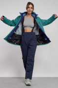 Купить Горнолыжная куртка женская зимняя большого размера зеленого цвета 3936Z, фото 13