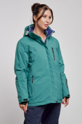 Купить Горнолыжная куртка женская зимняя большого размера зеленого цвета 3936Z, фото 3