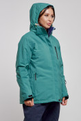 Купить Горнолыжная куртка женская зимняя большого размера зеленого цвета 3936Z, фото 5