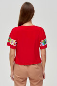 Купить Топ футболка женская красного цвета 3951Kr, фото 6