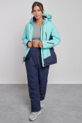 Купить Горнолыжная куртка женская зимняя большого размера бирюзового цвета 3960Br, фото 11