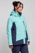 Купить Горнолыжная куртка женская зимняя большого размера бирюзового цвета 3960Br, фото 2