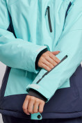 Купить Горнолыжная куртка женская зимняя большого размера бирюзового цвета 3960Br, фото 6