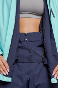 Купить Горнолыжная куртка женская зимняя большого размера бирюзового цвета 3960Br, фото 8