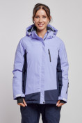 Купить Горнолыжная куртка женская зимняя большого размера фиолетового цвета 3960F
