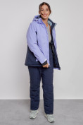 Купить Горнолыжная куртка женская зимняя большого размера фиолетового цвета 3960F, фото 10