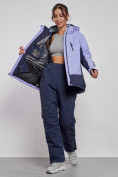 Купить Горнолыжная куртка женская зимняя большого размера фиолетового цвета 3960F, фото 11