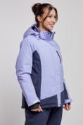 Купить Горнолыжная куртка женская зимняя большого размера фиолетового цвета 3960F, фото 3