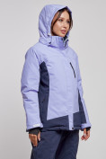 Купить Горнолыжная куртка женская зимняя большого размера фиолетового цвета 3960F, фото 5